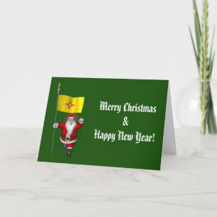 Cartes Pour Fêtes Annuelles Le Père Noël Avec L'Ensigne Du Nouveau Mexique