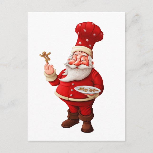 Cartes Pour Fêtes Annuelles Le Père Noël Cuit Du pain d'épices Hommes (Devant)