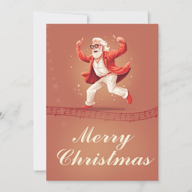 Cartes Pour Fêtes Annuelles Le Père Noël dancing (Devant)