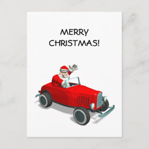 Cartes Pour Fêtes Annuelles Le Père Noël Dans La Barre Chaude