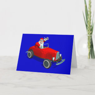 Cartes Pour Fêtes Annuelles Le Père Noël Dans La Barre Chaude