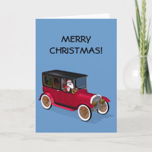 Cartes Pour Fêtes Annuelles Le Père Noël Dans La Barre Chaude