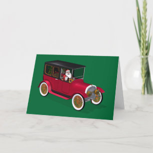 Cartes Pour Fêtes Annuelles Le Père Noël Dans La Barre Chaude