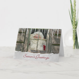 Cartes Pour Fêtes Annuelles Le Père Noël dans la fenêtre Atelier