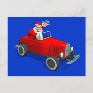 Cartes Pour Fêtes Annuelles Le Père Noël dans le Hot Rod
