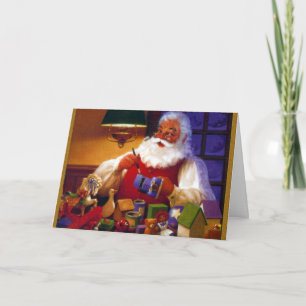 Cartes Pour Fêtes Annuelles Le père noël dans le magasin de jouet