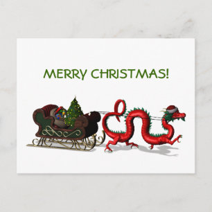 Cartes Pour Fêtes Annuelles Le Père Noël Dragon
