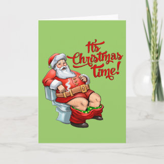 Cartes Pour Fêtes Annuelles Le père noël drôle ayant Noël approximatif