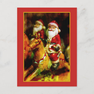 Cartes Pour Fêtes Annuelles Le Père Noël en carrousel