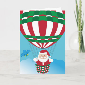 Cartes Pour Fêtes Annuelles Le Père Noël en montgolfière