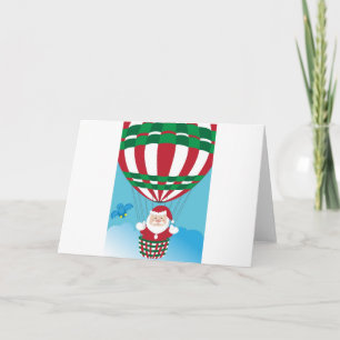 Cartes Pour Fêtes Annuelles Le Père Noël en montgolfière