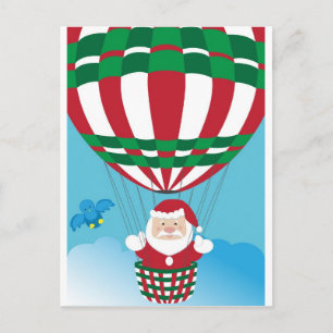 Cartes Pour Fêtes Annuelles Le Père Noël en montgolfière