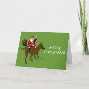 Cartes Pour Fêtes Annuelles Le Père Noël En Route Sur Kangaroo
