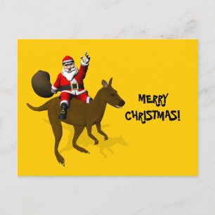 Cartes Pour Fêtes Annuelles Le Père Noël En Route Sur Kangaroo