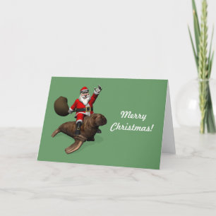 Cartes Pour Fêtes Annuelles Le Père Noël En Route Sur Walrus