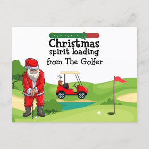 Cartes Pour Fêtes Annuelles Le Père Noël est en train de jouer au golf