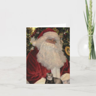 Cartes Pour Fêtes Annuelles Le Père Noël et le Ferret