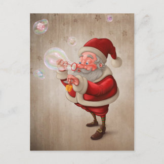 Cartes Pour Fêtes Annuelles Le père noël et le savon de bulles
