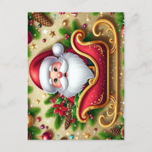 Cartes Pour Fêtes Annuelles Le Père Noël Festif à Sleigh