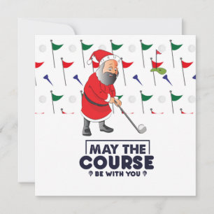 Cartes Pour Fêtes Annuelles Le Père Noël Golfer à Noël Mai le cours 