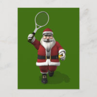 Le Père Noël Jouant Au Tennis
