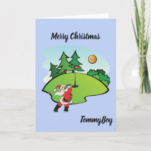 Cartes Pour Fêtes Annuelles Le Père Noël joue au golf