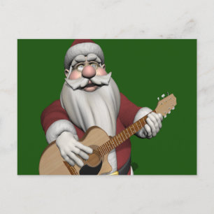 Cartes Pour Fêtes Annuelles Le Père Noël Joue Des Chansons De Noël Sur Sa Guit