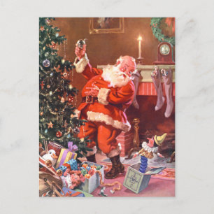 Cartes Pour Fêtes Annuelles Le père noël la nuit avant Noël