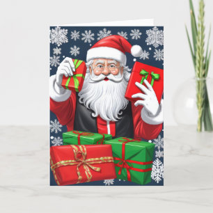Cartes Pour Fêtes Annuelles Le Père Noël livre des présents