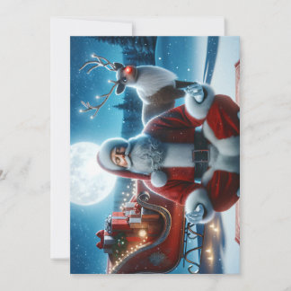 Cartes Pour Fêtes Annuelles Le Père Noël Médite Avant Son Voyage Occupé