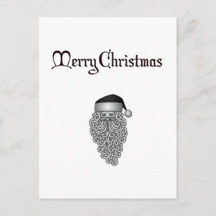 Cartes Pour Fêtes Annuelles Le Père Noël noir et blanc