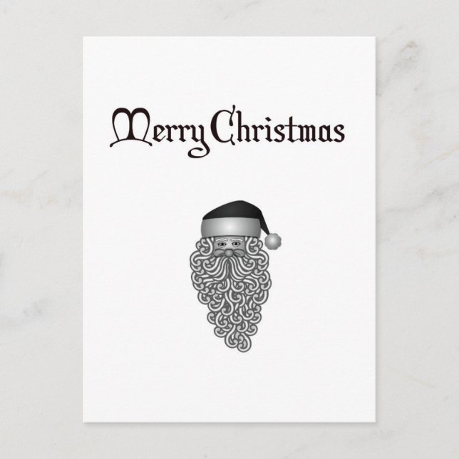 Cartes Pour Fêtes Annuelles Le Père Noël noir et blanc de Chic (Devant)
