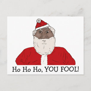 Cartes Pour Fêtes Annuelles Le père noël noir fâché, vous souhaitant Noël