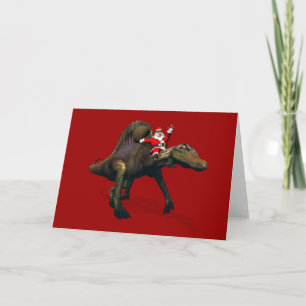 Cartes Pour Fêtes Annuelles Le Père Noël Se Rend Sur Le Spinosaure