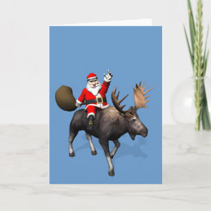 Cartes Pour Fêtes Annuelles Le Père Noël Se Rend Sur L'Oie