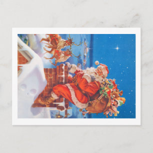 Cartes Pour Fêtes Annuelles Le Père Noël sur le toit