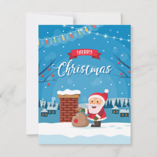 Cartes Pour Fêtes Annuelles Le Père Noël sur le toit