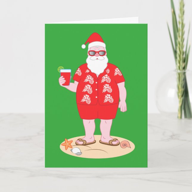 Cartes Pour Fêtes Annuelles Le père noël tropical (Devant)