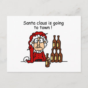 Cartes Pour Fêtes Annuelles Le Père Noël va en ville