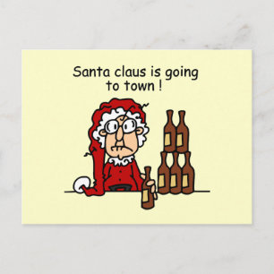 Cartes Pour Fêtes Annuelles Le Père Noël va en ville