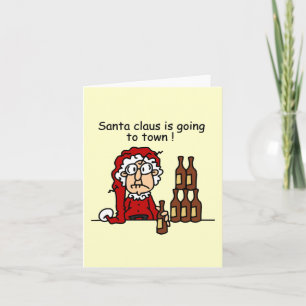 Cartes Pour Fêtes Annuelles Le Père Noël va en ville