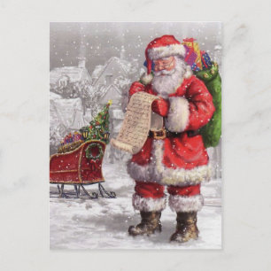 Cartes Pour Fêtes Annuelles Le Père Noël Vérifie Sa Liste Deux Fois
