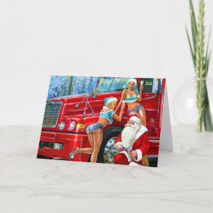 Cartes Pour Fêtes Annuelles Le père noël vintage et Noël de Pin-UPS