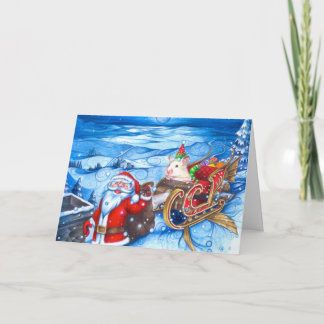 Cartes Pour Fêtes Annuelles Le petit hamster de Père Noël