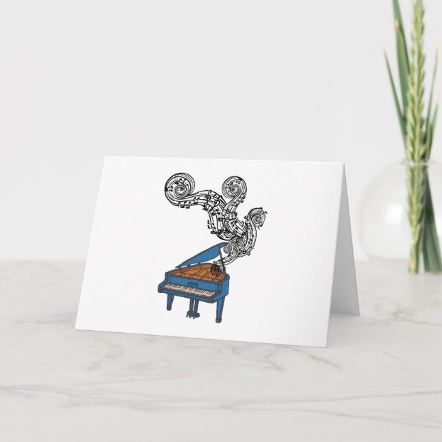 Cartes Pour Fêtes Annuelles Le piano verrouille le cadeau d'art - clés de (Devant)