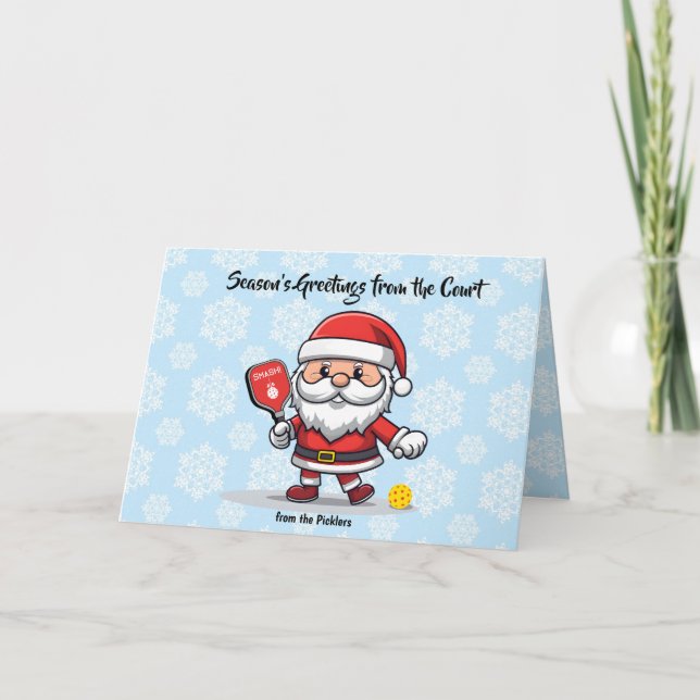 Cartes Pour Fêtes Annuelles Le pickball de Noël Père Noël (Devant)