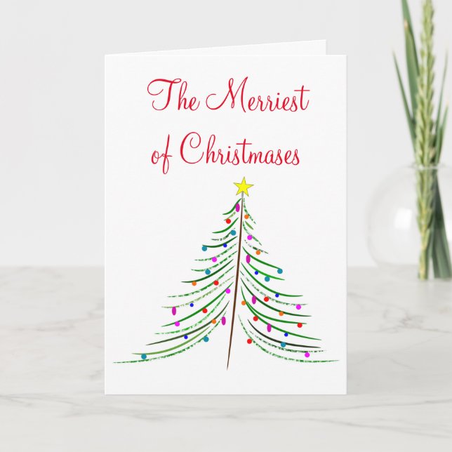 Cartes Pour Fêtes Annuelles Le plus joyeux des Noëls, avec arbre (Devant)