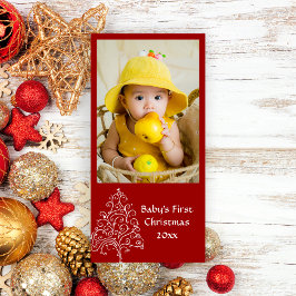 Cartes Pour Fêtes Annuelles Le premier rouge de Noël du bébé