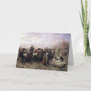 Cartes Pour Fêtes Annuelles Le premier thanksgiving chez Plymouth par