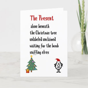 Cartes Pour Fêtes Annuelles Le présent - Un joyeux poème de Noël amusant